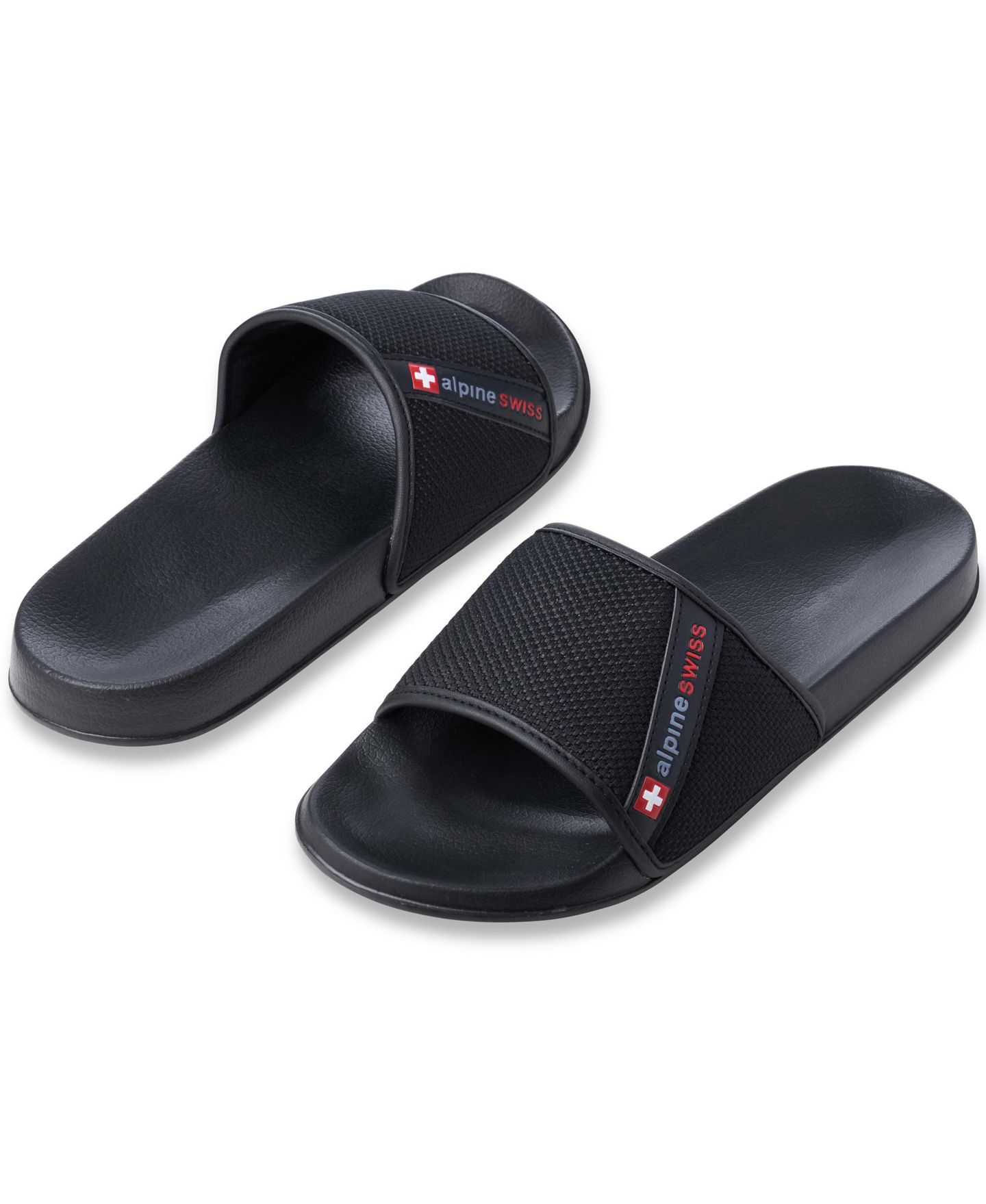 Мужские сандалии Alpine Swiss Athletic Comfort Slide Sandals EVA Flip Flops Foam, цвет: Чёрный — фото 5