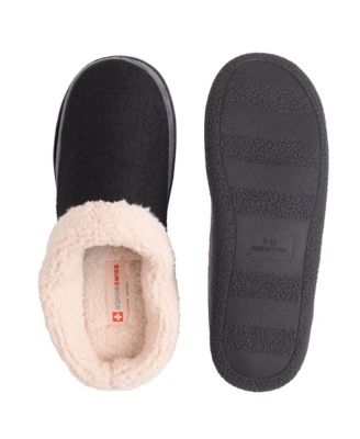 Mens Memory Foam Clog Slippers Fleece Fuzzy Slip On House Shoes