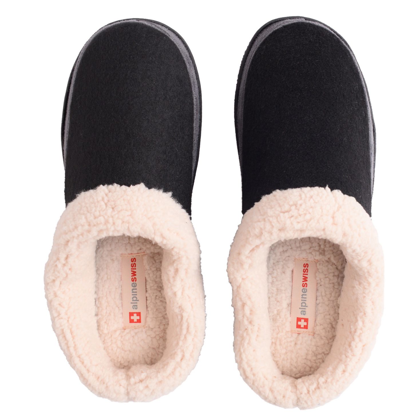 Мужские тапочки Alpine Swiss Memory Foam Clog Slippers Fleece Fuzzy Slip on House, цвет: Чёрный — фото 6