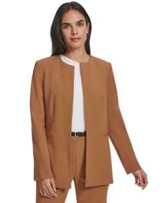 Calvin Klein - Women's Collarless Open-Front Jacket