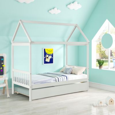 House Twin Bed With Trundle