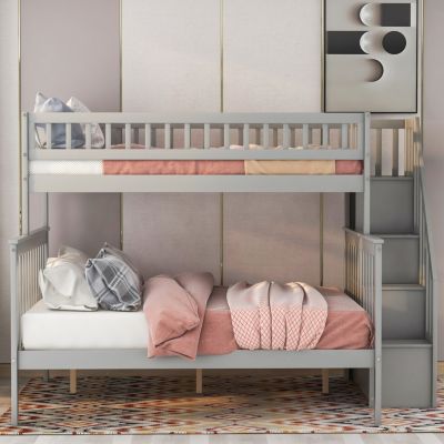 Streamdale Twin Over Full Stairway Bunk Bed With Storage