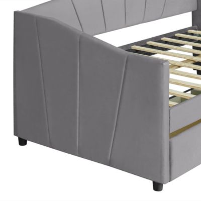 Streamdale Upholstered Daybed Twin Size With Two Drawers And Wood Slat