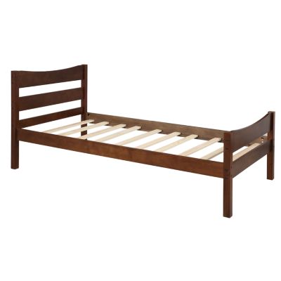 Streamdale Twin Size Wood Platform Bed With Headboard And Wooden Slat Support