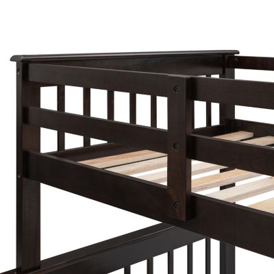 Streamdale Twin-Over-Full Bunk Bed with Storage and Guardrails