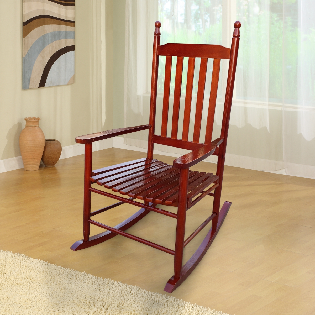 Streamdale Furniture Wooden Porch Rocker Chair Brown