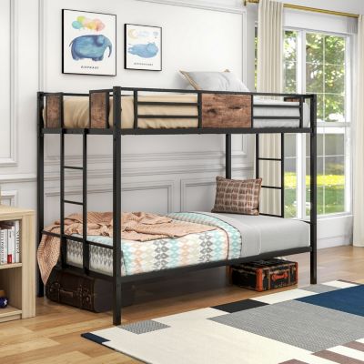 Streamdale Twin/Twin Metal Bunk Bed with Guardrail