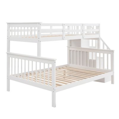 Streamdale Twin-Over-Full Bunk Bed with Storage and Guardrails