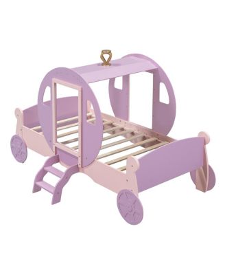 Princess Carriage Bed with Crown and Platform