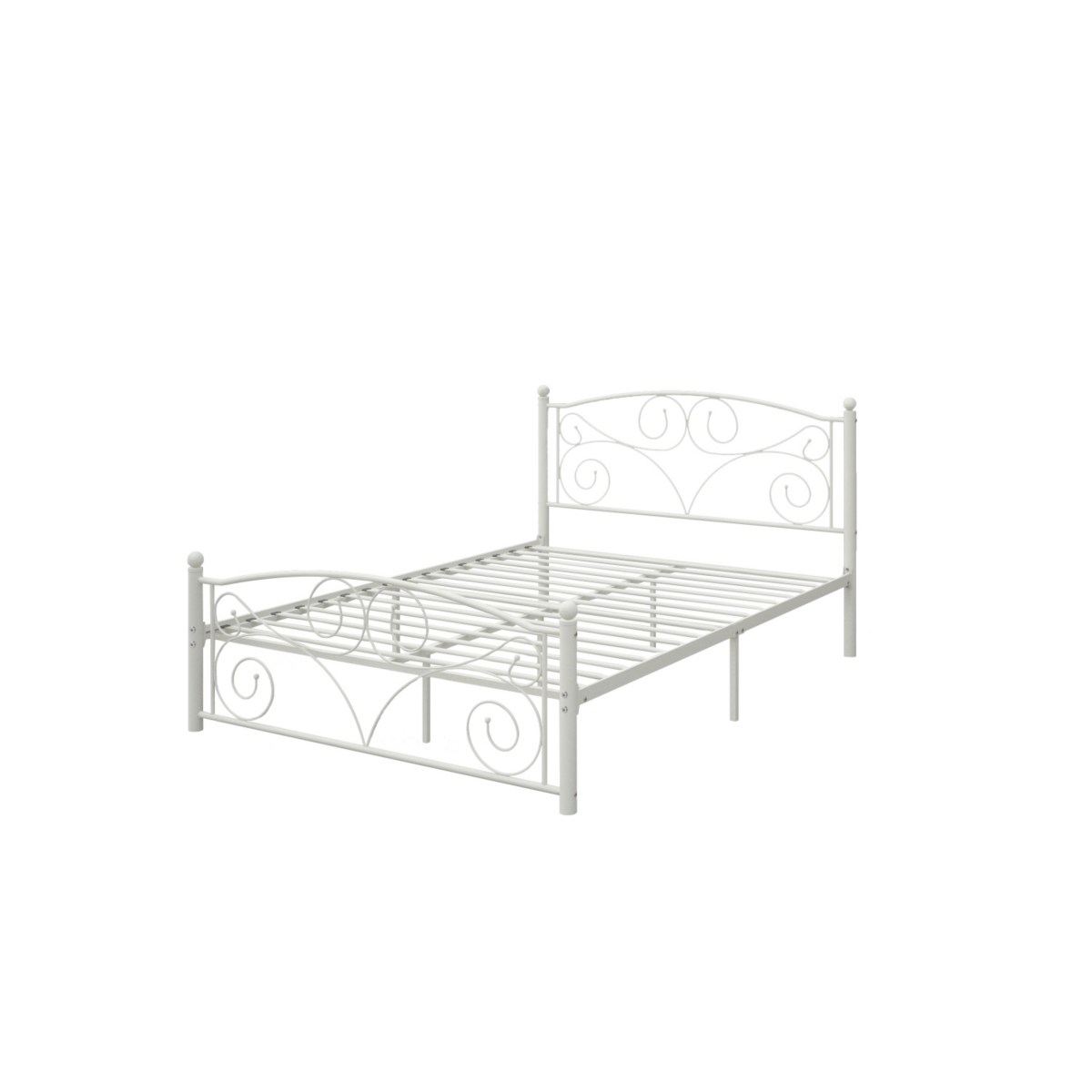 Streamdale Furniture Full Size Unique Flower Sturdy System Metal Bed Frame With Headboard And Footboard