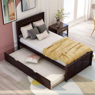 Streamdale Platform Bed With Twin Size Trundle, Twin Size Frame
