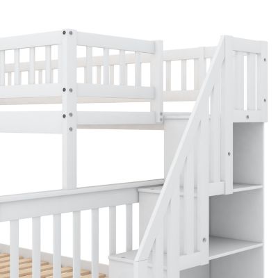 Streamdale Twin Over Full Bunk Bed With Trundle And Staircase
