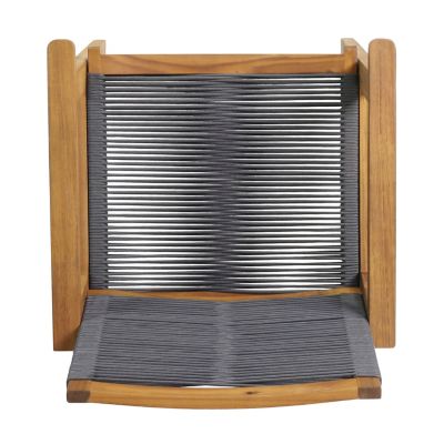 Acacia Wood Rope Weave Transitional Outdoor Chair
