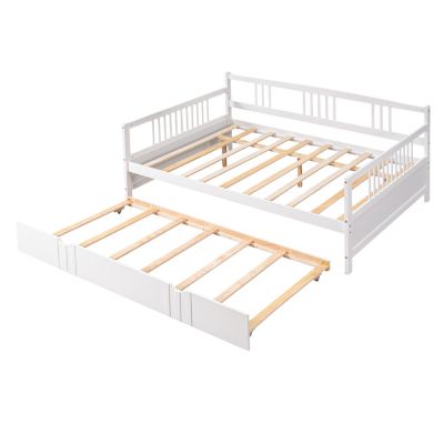 Streamdale Full Size Daybed Wood Bed With Twin Size Trundle