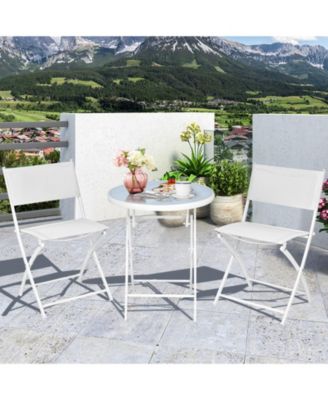 3 Pieces Patio Folding Bistro Set for Balcony or Outdoor Space