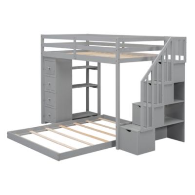 Streamdale Versatile Bunk Bed with Storage and Shelves