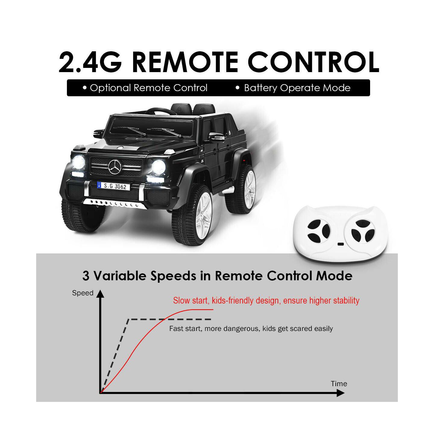 Детская игрушка SUGIFT 12V Licensed Mercedes-Benz Maybach Battery-Powered Remote Control Ride-On Car, 45"L x 27"W x 22.5"H, Ages 3+ — фото 6