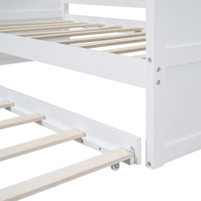 Streamdale Twin Size Canopy Day Bed With Twin Size Trundle, White