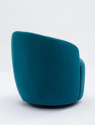 Teal Velvet Swivel Barrel Armchair