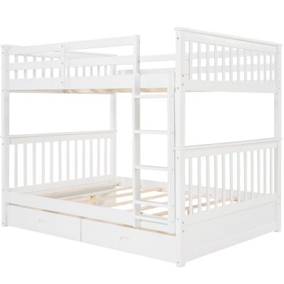 Streamdale Espresso Bunk Bed with Drawers and Ladders