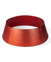 Glitzhome 40.5 D Red Metal Glitter Tree Collar - Multi