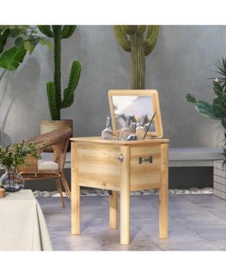54Qt Wooden Outdoor Beverage Cooler for Patio