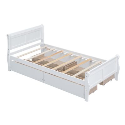 Streamdale Twin Wood Platform Bed with Drawers