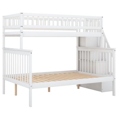 Streamdale Twin Over Full Stairway Bunk Bed With Storage