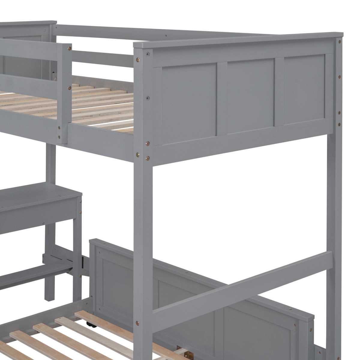 Simplie Fun Twin Over Full Bunk Bed With Desk