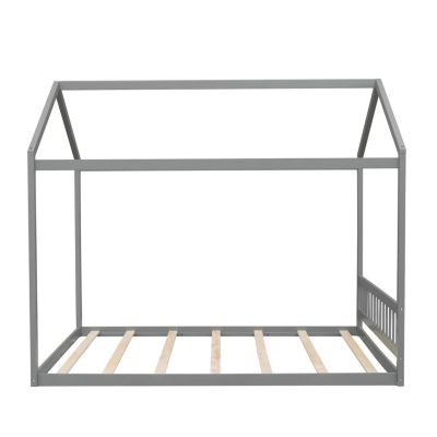 Wooden House Bed With Headboard