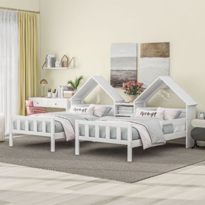 Streamdale White Twin Platform Bed with Headboard and Nightstand