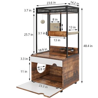 Streamdale Rustic Cat Furniture with Litter Box Enclosures