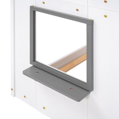 Streamdale Twin Over Twin Bunk Bed Wood Bed With Roof, Window, Guardrail, Ladder