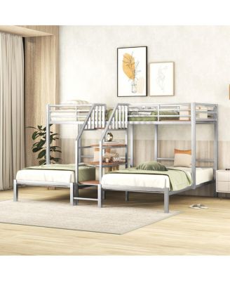 Streamdale Triple Bunk Bed w/ Staircase & Storage