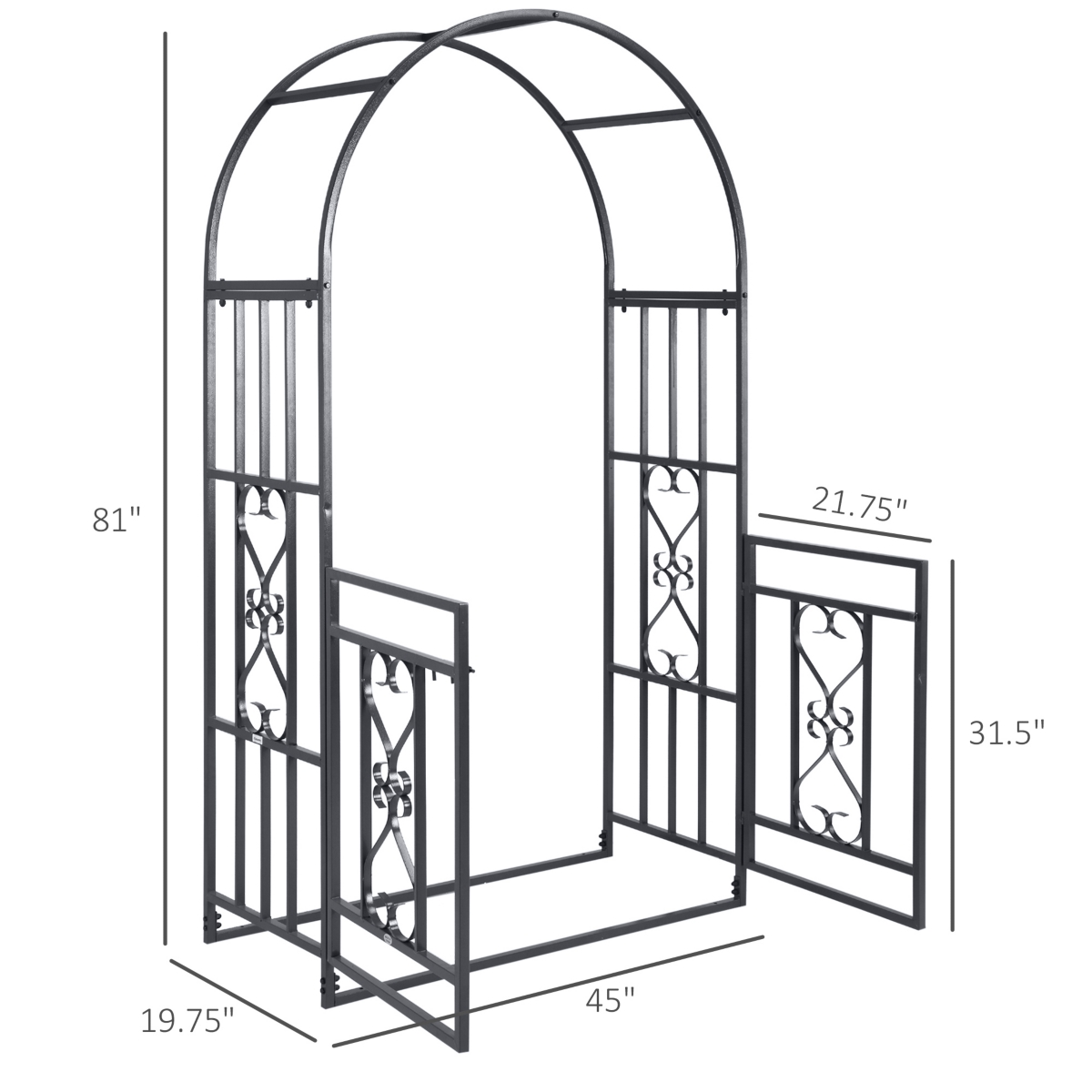 Streamdale Furniture Arched Trellis with Gate Perfect Addition for Enchanting Gardens & Weddings