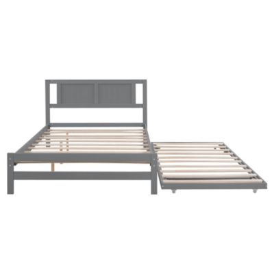 Streamdale Full Size Platform Bed With Adjustable Trundle