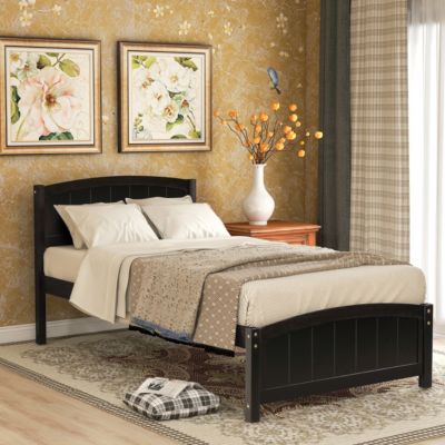 Streamdale Wood Platform Bed With Headboard, Footboard And Wood Slat Support Twin