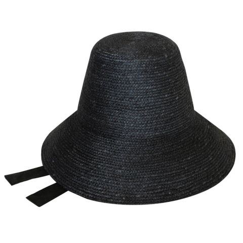 Женский головной убор Brunna.co Meg Jute Straw Hat In Black, цвет: Чёрный