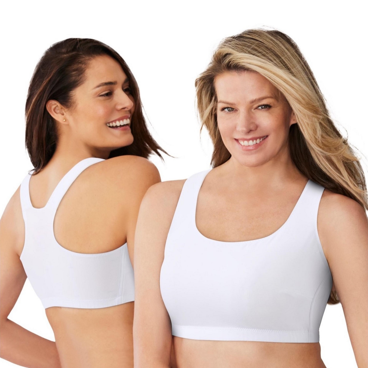 Plus Size Wireless Sport Bra 2-Pack - Black tossed hearts