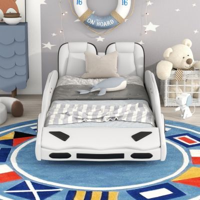 Streamdale Twin Size Race Car-Shaped Platform Bed With Wheels