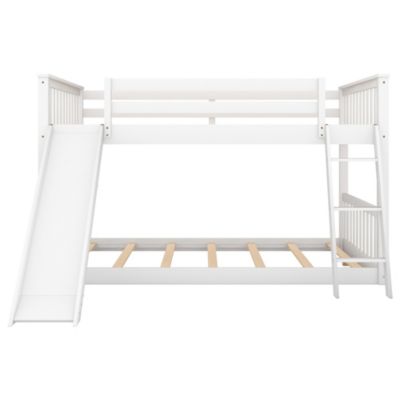 Streamdale Full Over Full Bunk Bed With Convertible Slide And Ladder
