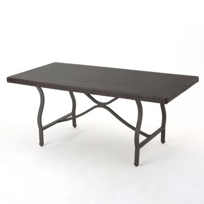 Streamdale Sleek 70" Wicker Dining Table for Patio Expansions