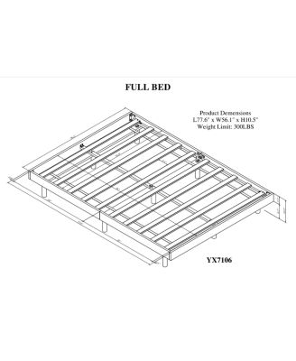 Modern Design Full Floating Platform Bed Frame For Grey Color