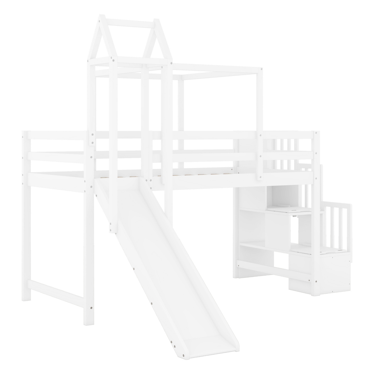 Twin Size Loft Bed With Tent And Tower