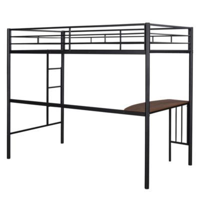 Streamdale Twin Loft Bed with Desk and Safety Rails