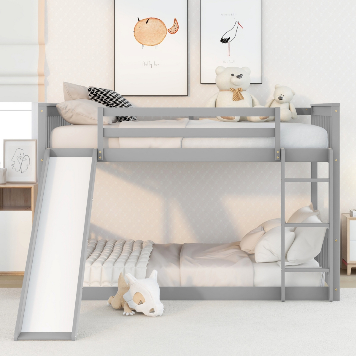 Simplie Fun Full Over Full Bunk Bed With Slide Ii