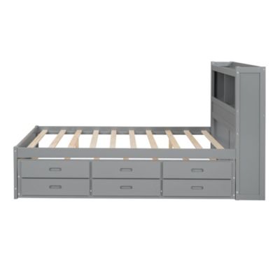Full Size Platform Bed With Trundle, Drawers And USB Plugs