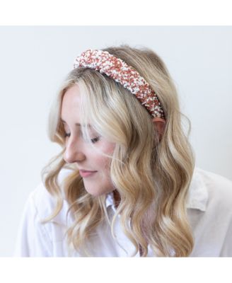 Women s All that Glitters Headband - Rose Gold + White