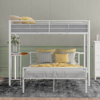 Streamdale Twin-Over-Full Bunk Bed with Desk and Ladder