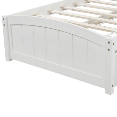 Twin Size Wooden Platform Bed With Trundle